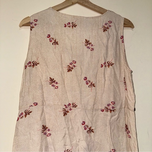 Women’s Vintage April Cornell Tan Cream Soft Floral Tank Top Maxi Dress Size: S - Picture 13 of 16